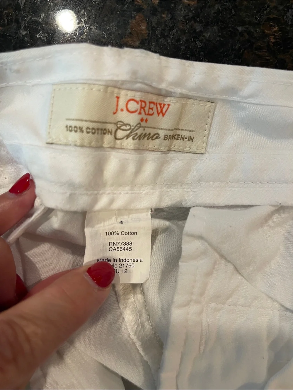 J. Crew White Cotton Chino Shorts